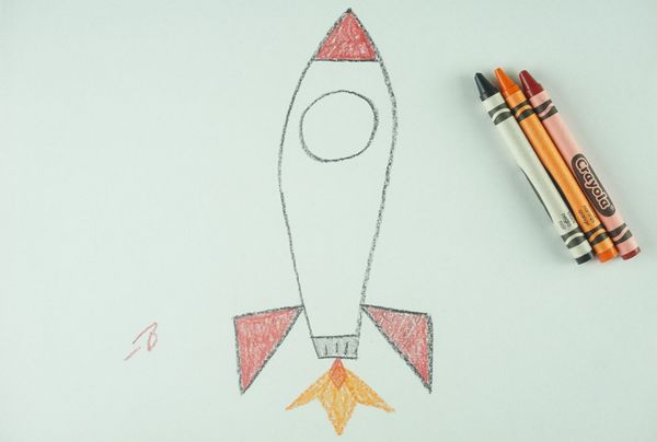 🖍️ How to Draw: A Rocket
